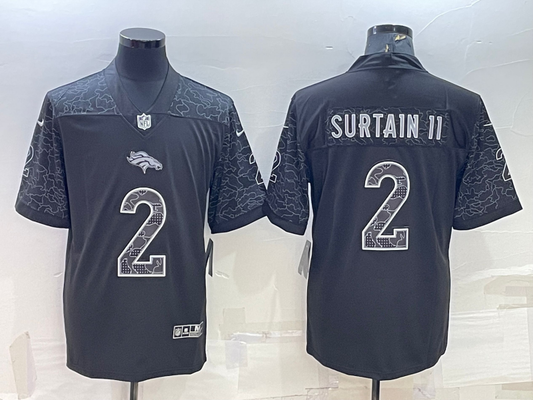 Men's Denver Broncos Patrick Surtain II #2 Black Retired Player RFLCTV Limited Jersey1