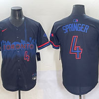 Men's Toronto Blue Jays George Springer #4 Black 2024 City Connect Limited Player Jersey