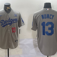 Men's Los Angeles Dodgers Max Muncy #13 Gray Game Player Jersey1