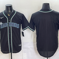 Men's Seattle Mariners Fashion Replica Black Out Jersey