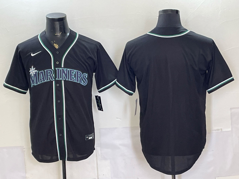 Men's Seattle Mariners Fashion Replica Black Out Jersey