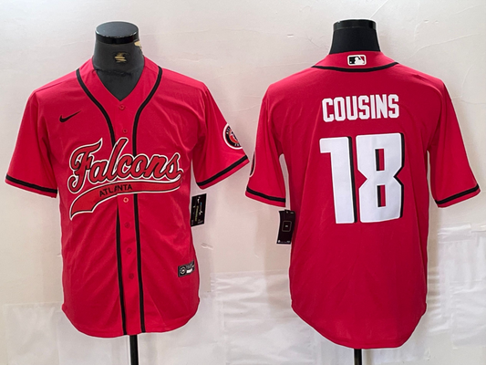 Men's Atlanta Falcons Kirk Cousins #18 Red Player Jersey1 Joint Edition