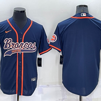 Men's Denver Broncos Navy Blank Jersey1