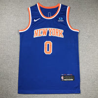 Men's New York Knicks Donte DiVincenzo #0 Blue Swingman Jersey1 - Icon Edition