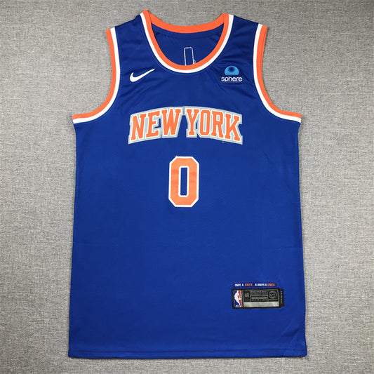Men's New York Knicks Donte DiVincenzo #0 Blue Swingman Jersey1 - Icon Edition