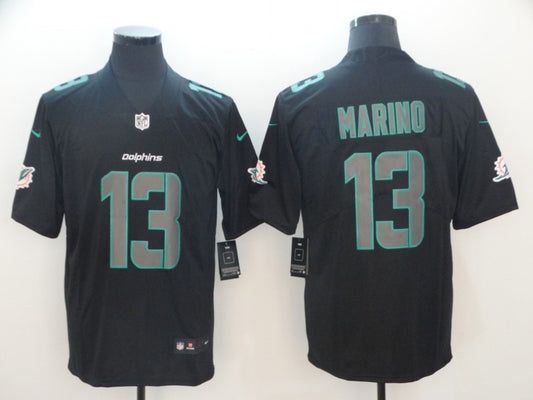 Men's Miami Dolphins Dan Marino #13 Black Player Game Jersey1