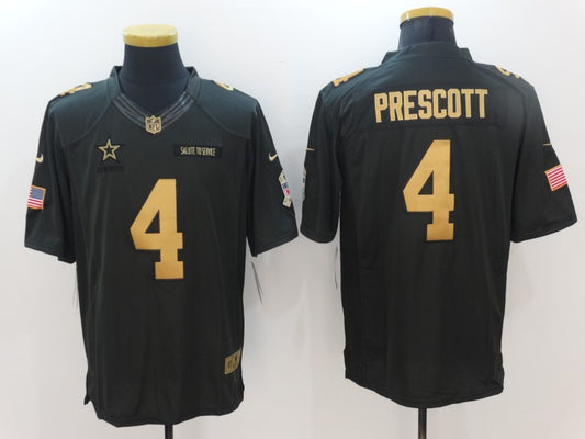 Men's Dallas Cowboys Dak Prescott #4 Black Authentic Game Jersey1