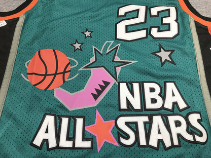 Men's 96 All Star Chicago Bulls Michael Jordan Green Hardwood Classics Swingman Jersey1