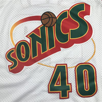 Men's Seattle Supersonics Shawn Kemp #40 White Throwback Swingman Jersey