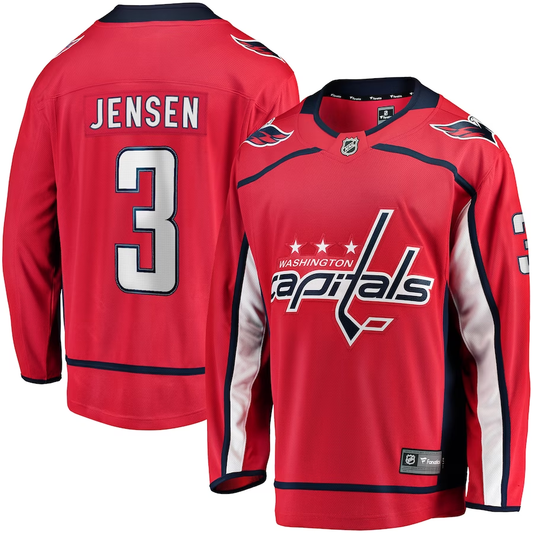 Men's Washington Capitals Nick Jensen #3 Red Breakaway Player Jersey1