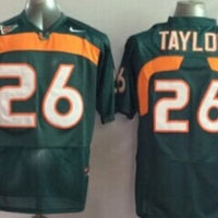 Men's Miami Hurricanes Sean Taylor #26 Green Team Football Jersey