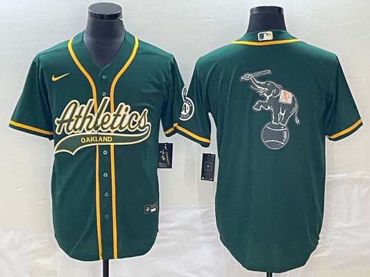 Men's Oakland Athletics Kelly Green Replica Game Jersey1 Joint Edition