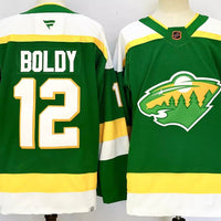 Men's Minnesota Wild Matthew Boldy #12 Bright Green Retro Version Player Jersey
