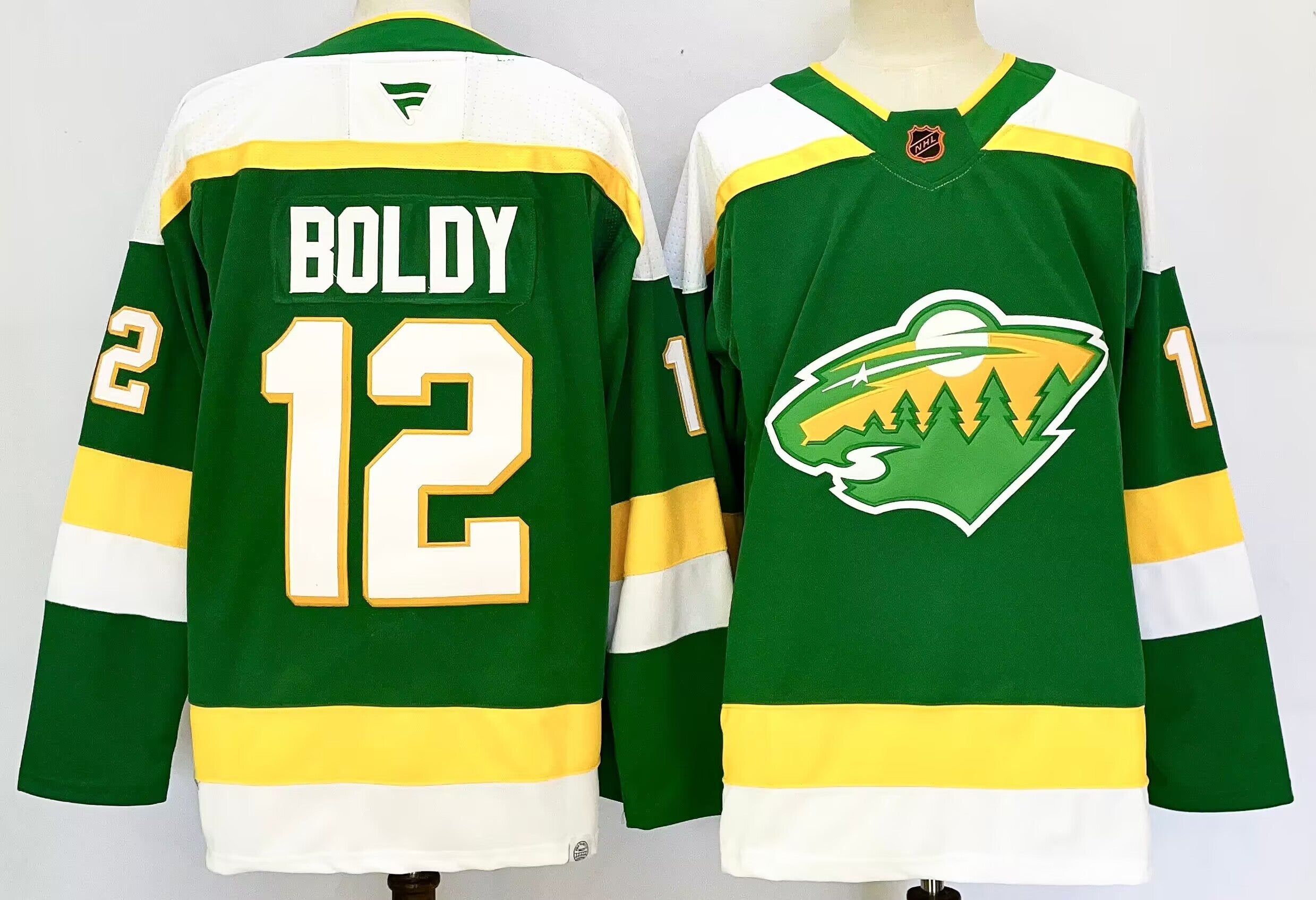 Men's Minnesota Wild Matthew Boldy #12 Bright Green Retro Version Player Jersey