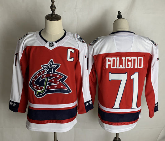 Men's Columbus Blue Jackets Nick Foligno #71 Red Breakaway Player Jersey1