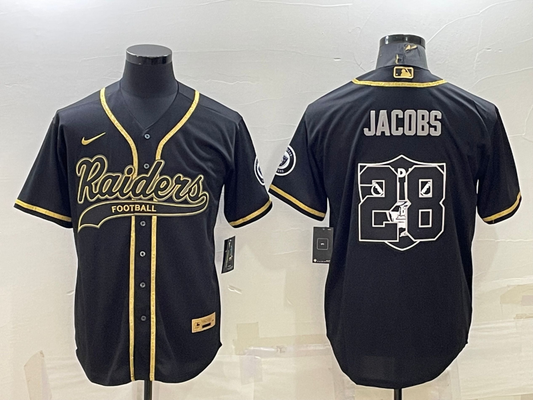 Men's Las Vegas Raiders Josh Jacobs #28 Black Game Player Jersey1 Joint Edition