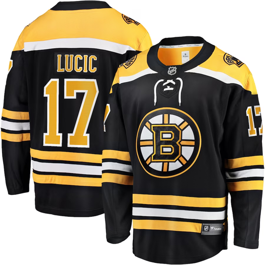 Men's Boston Bruins Milan Lucic #17 Black Replica Player Jersey1
