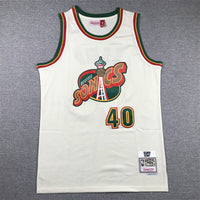 Shawn Kemp #40 Seattle SuperSonics Cream Chainstitch Swingman Jersey - JerseysFreak