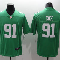 Men's Philadelphia Eagles Fletcher Cox #91 Green Game Jersey1