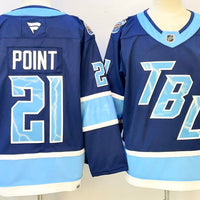 Men's Tampa Bay Lightning Brayden Point #21 Blue Premium Player Jersey