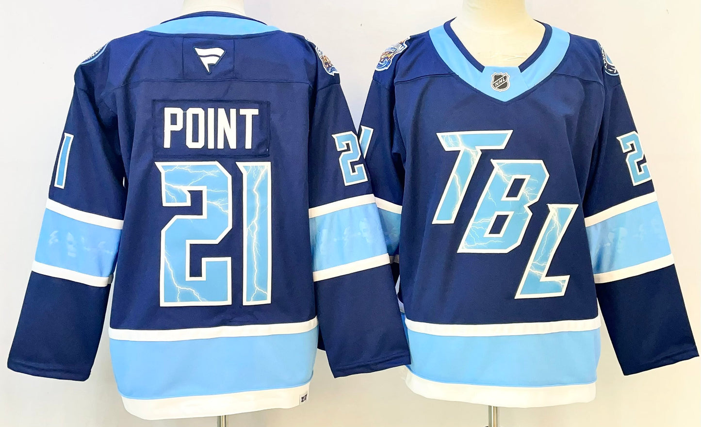 Men's Tampa Bay Lightning Brayden Point #21 Blue Premium Player Jersey