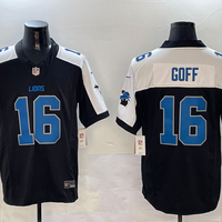 Men's Detroit Lions Jared Goff #16 Black Alternate Game Jersey1