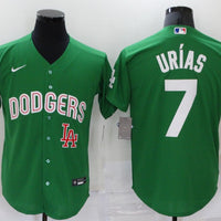 Men's Los Angeles Dodgers Julio Urias #7 Green Replica Baseball Jersey1
