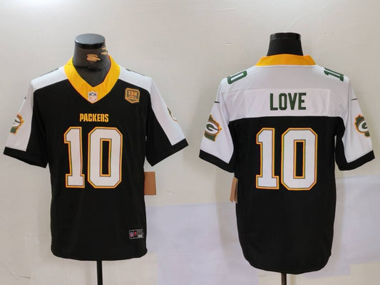 Men's Green Bay Packers Jordan Love #10 Black Game Jersey1