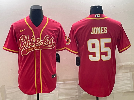 Men's Kansas City Chiefs Chris Jones #95 Red Game Jersey1 Joint Edition