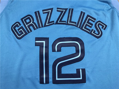 Men's Memphis Grizzlies Ja Morant #12 Blue Replica Fast Break Jersey1