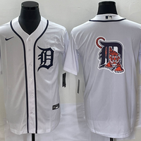 Men's Detroit Tigers White Home Replica Team Jersey1