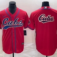 Men's Chicago Cubs1 Red Replica Player Jersey