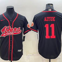 Men's San Francisco 49ers Brandon Aiyuk #11 Black Game Jersey1 Joint Edition