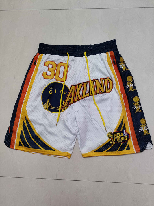 Men's Golden State Warriors Pocket White Basketball Shorts1