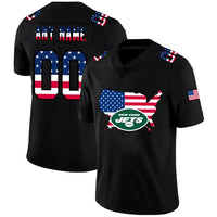 Custom1 New York Jets Black Limited Fashion Flag American Stitched Jersey1 Football Jerseys