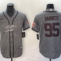 Men's Cleveland Browns Myles Garrett #95 Gray Game Jersey1 Joint Edition