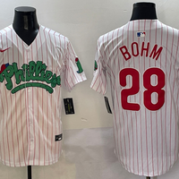 Men's Philadelphia Phillies Alec Bohm #28 White Player Jersey1