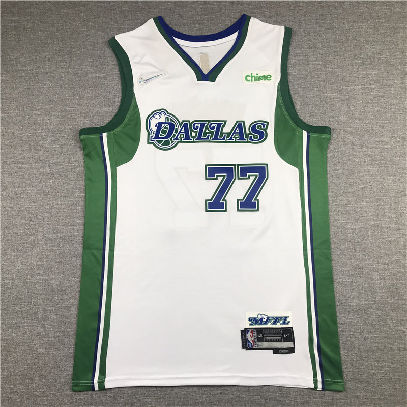 Men's Dallas Mavericks Luka Doncic White 2021/22 Swingman Jersey1 - City Edition