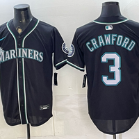 Men's Seattle Mariners JP Crawford #3 Black Replica Player Jersey