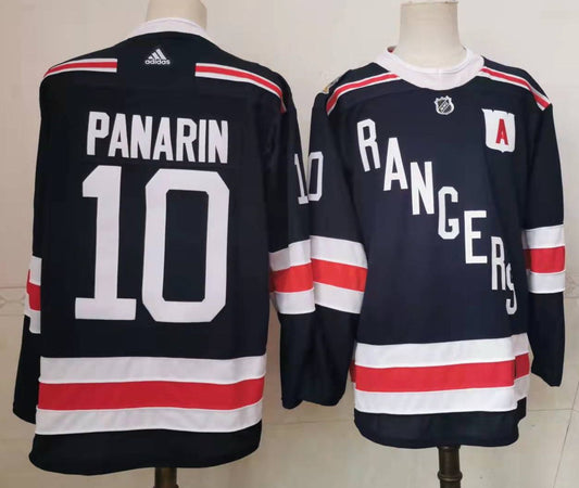 Men's New York Rangers Artemi Panarin #10 Black Player Game Jersey1