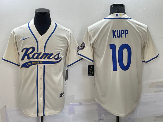 Men's Los Angeles Rams Cooper Kupp #10 Bone Game Jersey1 Joint Edition