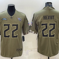 Men's Tennessee Titans Derrick Henry #22 Olive 2022 Salute To Service Player Limited Jersey1
