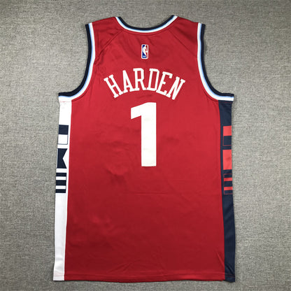 Men's LA Clippers James Harden #1 Red Swingman Player Jersey1