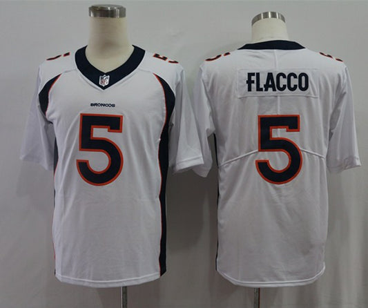 Men's Denver Broncos Joe Flacco #5 White Game Jersey1