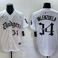 Men's Los Angeles Dodgers Fernando Valenzuela #34 White Alternate Player Jersey