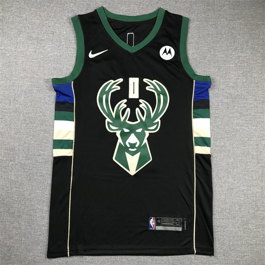 Men's Milwaukee Bucks Damian Lillard #0 Black Swingman Jersey1