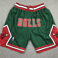 Men's Chicago Bulls Green Basketball Shorts1