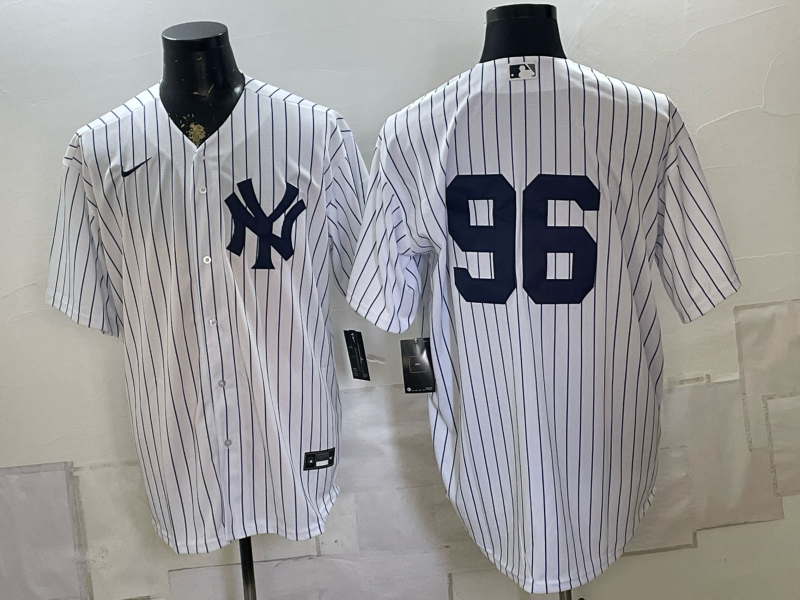 Men's New York Yankees George Lombard Jr. #96 White Home Replica Jersey