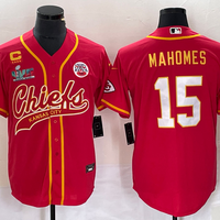 Men's Kansas City Chiefs Patrick Mahomes #15 Red Game Player Jersey1 Joint Edition