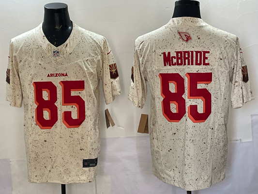 Men's Arizona Cardinals Trey McBride #85 Natural 2025 Rivalries Collection Limited Jersey